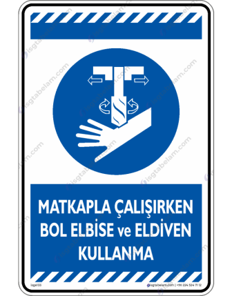 Matkapla Çalışırken Bol Elbise ve Eldiven Kullanma