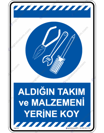 Aldığın Takım ve Malzemeni Yerine Koy