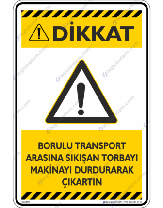 Borulu Transport arasına sıkışan maddeleri makinayı durdurarak çıkartınız