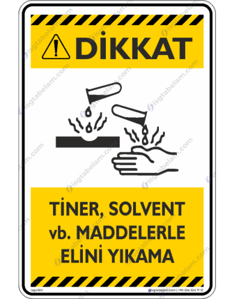 Tiner,Solvent vb. Maddelerle Elinin Yıkama