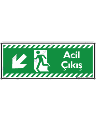 Acil Çıkış Sol Aşağıya Ok