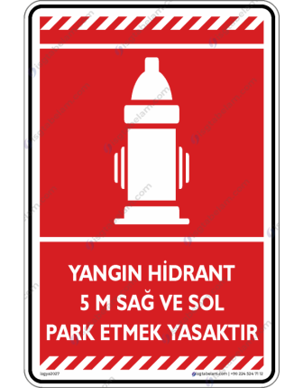 Yangın Hidrantı 5m Sağa ve Sola Park Etmek Yasaktır