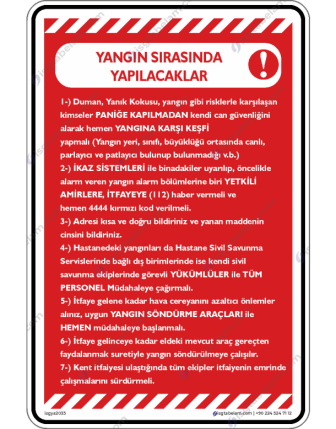 Yangın Sırasında Yapılacaklar